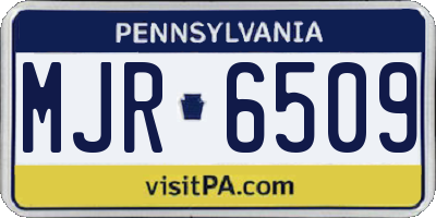 PA license plate MJR6509