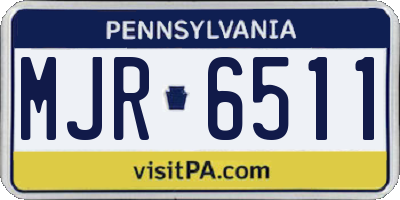 PA license plate MJR6511