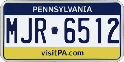 PA license plate MJR6512