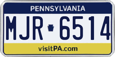 PA license plate MJR6514