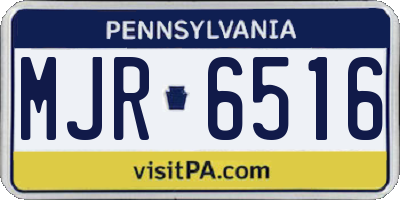 PA license plate MJR6516