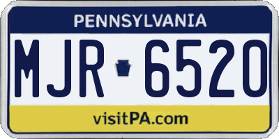 PA license plate MJR6520