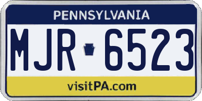 PA license plate MJR6523
