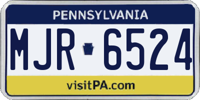 PA license plate MJR6524
