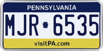 PA license plate MJR6535