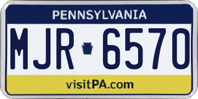 PA license plate MJR6570