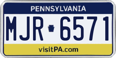 PA license plate MJR6571
