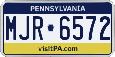 PA license plate MJR6572