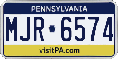PA license plate MJR6574