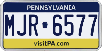 PA license plate MJR6577
