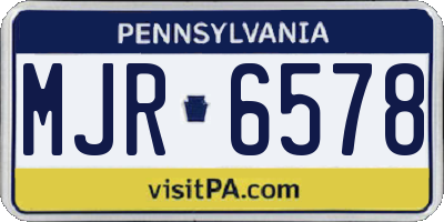 PA license plate MJR6578