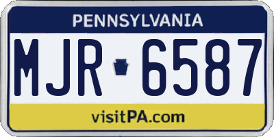 PA license plate MJR6587
