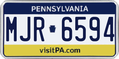 PA license plate MJR6594