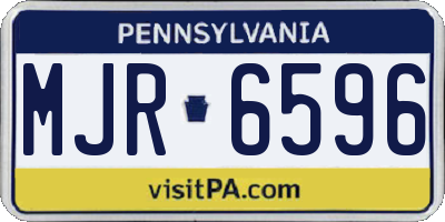 PA license plate MJR6596