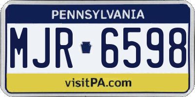 PA license plate MJR6598