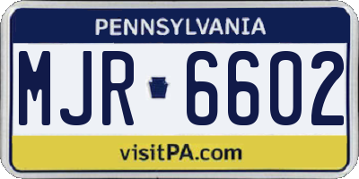 PA license plate MJR6602