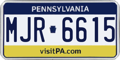 PA license plate MJR6615