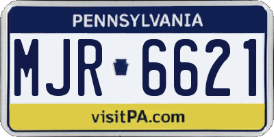 PA license plate MJR6621