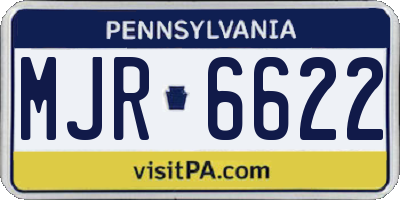 PA license plate MJR6622