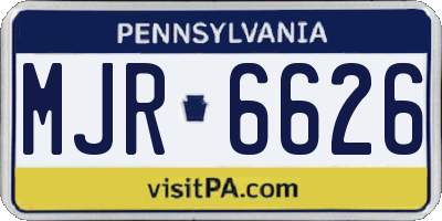 PA license plate MJR6626