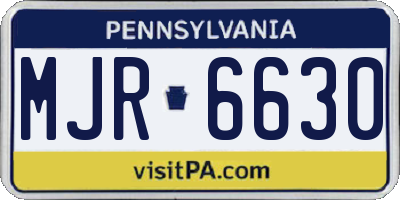 PA license plate MJR6630