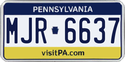 PA license plate MJR6637