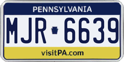 PA license plate MJR6639