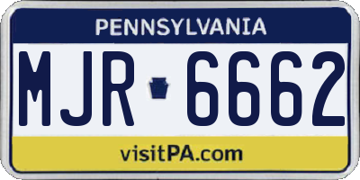 PA license plate MJR6662