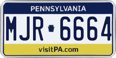 PA license plate MJR6664
