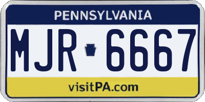 PA license plate MJR6667