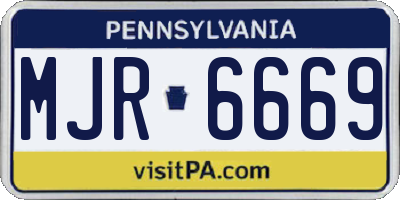 PA license plate MJR6669