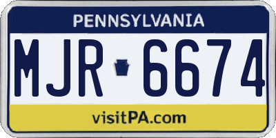 PA license plate MJR6674