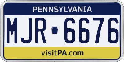 PA license plate MJR6676