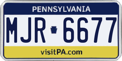 PA license plate MJR6677