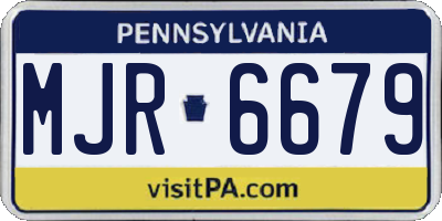 PA license plate MJR6679