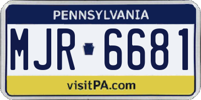PA license plate MJR6681