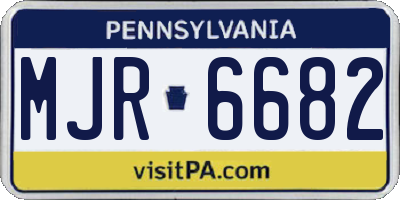 PA license plate MJR6682