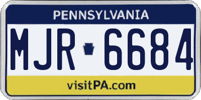 PA license plate MJR6684