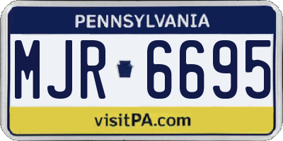 PA license plate MJR6695