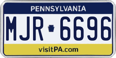 PA license plate MJR6696