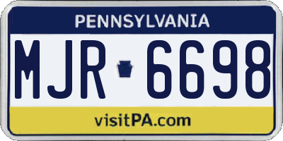 PA license plate MJR6698