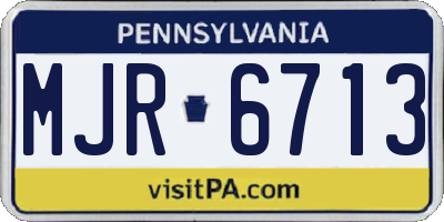 PA license plate MJR6713