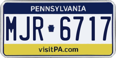 PA license plate MJR6717