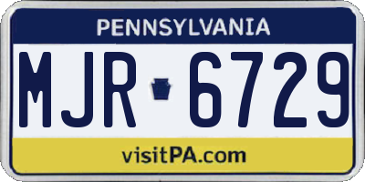 PA license plate MJR6729