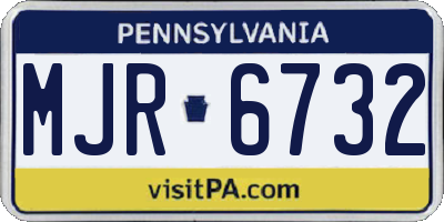 PA license plate MJR6732