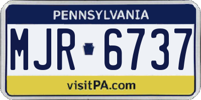 PA license plate MJR6737