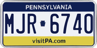 PA license plate MJR6740