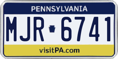 PA license plate MJR6741