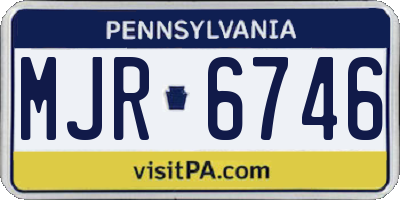 PA license plate MJR6746