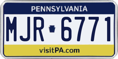 PA license plate MJR6771